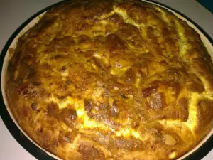 Пышная баница с брынзой и заливкой