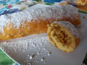 Быстрый рулет с яблочной начинкой