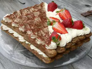Торт из печенья Дамские Пальчики с шоколадом и маскарпоне