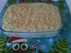 Детский торт из печенья с киви и крахмалом