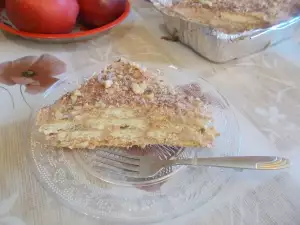 Торт из печенья с маскарпоне и шоколадной пастой
