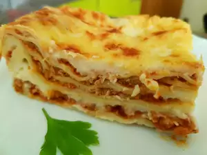 Лазанья Болоньезе с вешенками