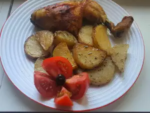 Куриные ножки с картофелем в рукаве