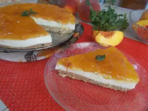 Творожный чизкейк с персиками