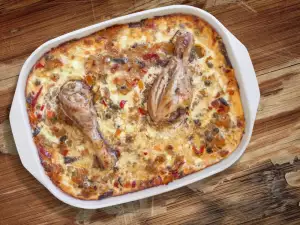 Рис в духовке с куриными ножками и чабером
