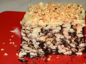 Роскошный торт из печенья с грецкими орехами и шоколадом