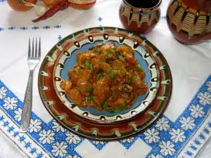 Каварма из печени с грибами