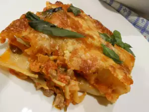 Каннеллони с мясным фаршем и томатным соусом