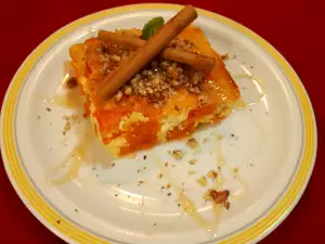 Карамельный пудинг с кусочками тыквы