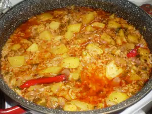 Картофель с рисом в духовке