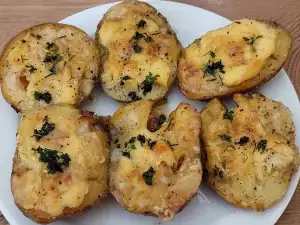 Дважды запеченный картофель с сыром