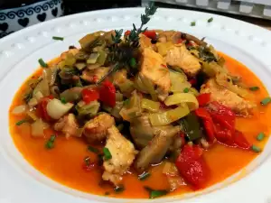 Каварма из индейки с луком-пореем