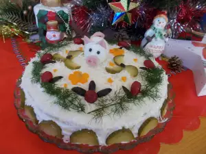 Новогодний соленый торт