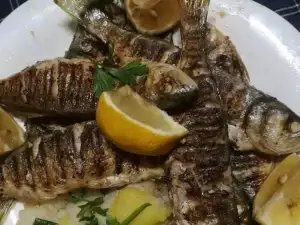 Маринованный луфарь на гриле