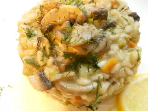 Лимонное ризотто с овощами