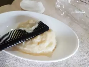 Питательная маска для волос с медом и смальцем