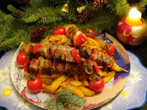 Рождественские шашлычки с быстрым соусом