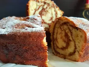 Мраморный кекс с яблоками