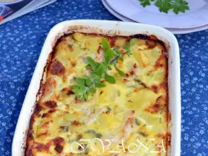 Гратен с куриной грудкой и картофелем