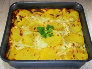 Гратен с картошкой и брынзой