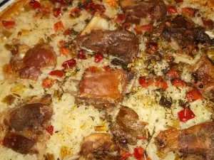 Запеченное мясо ягненка с рисом