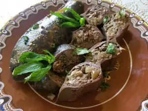 Телячья селезенка фаршированная мясным фаршем