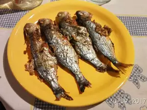 Фаршированный луфарь в духовке