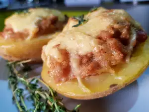 Картофель с фаршем и сыром