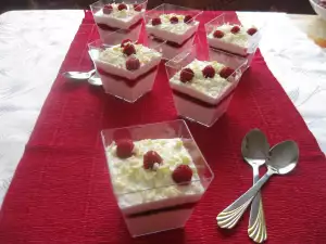 Панна-котта с малиной и белым шоколадом