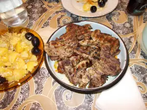 Стейки с пивом на гриле