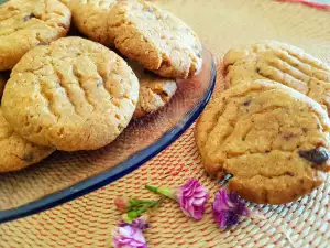 Мягкое печенье с арахисовой пастой и шоколадом