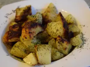 Запеченная картошка в чесночном масле с пармезаном