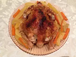 Ароматная запеченная целиком курица