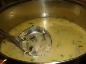 Куриный суп с грибами и лапшой