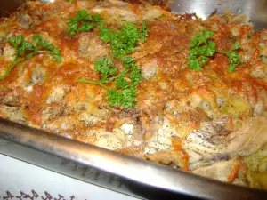 Куриная запеканка с картофелем и желтым сыром