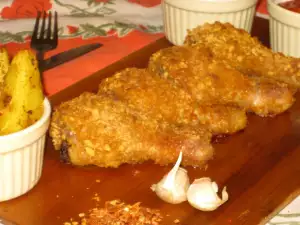 Куриные ножки с панировкой из кукурузных хлопьев в духовке
