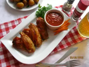Куриные крылышки с соусом барбекю (домашним)