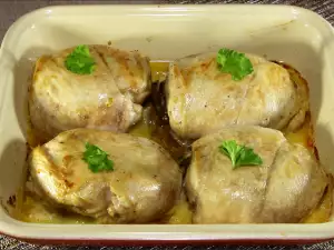 Куриное веретено с грибами и сыром