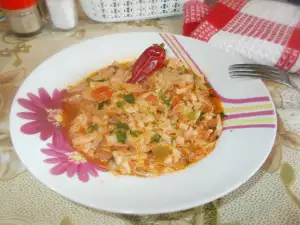 Постное блюдо из свежей капусты и риса