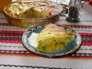 Мусака с рисом, кабачками и баклажанами