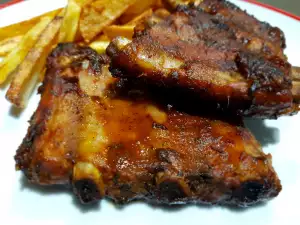 Свиные ребра с медом и кетчупом