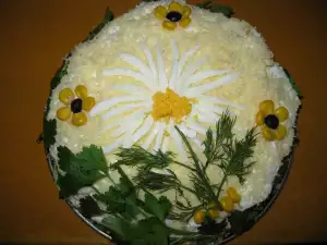 Слоеный картофельный салат-торт