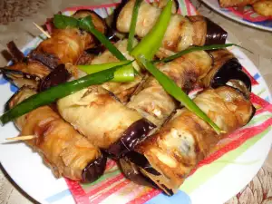 Рулетики из баклажанов со сливочным сыром