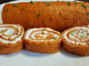 Рулет из запеченных перцев