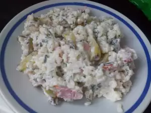 Марокканский салат с кускусом и курицей