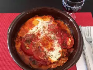 Сочная запеканка со свининой и яйцом
