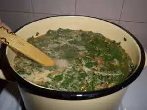 Вкусный шпинатный суп с рисом