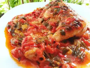 Паприкаш из курицы с зеленым луком