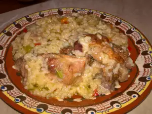 Свиные ребрышки с рисом и овощами