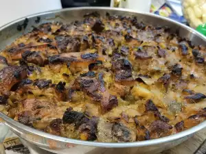 Свиной кебаб с луком-пореем